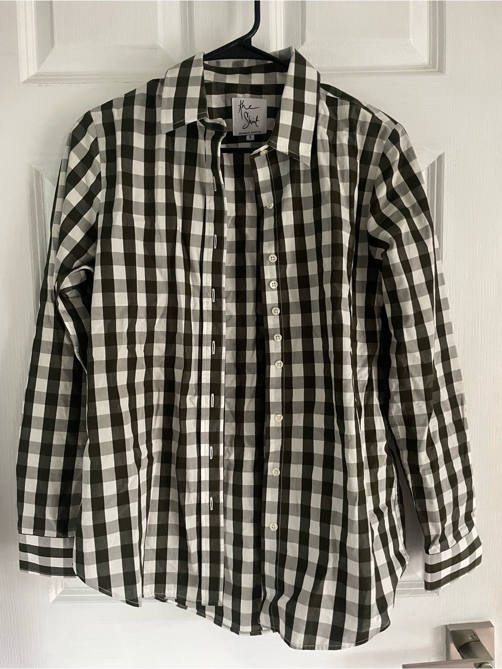 The Shirt by Rochelle Behrens Gingham Check No-Gape Button Down Top
